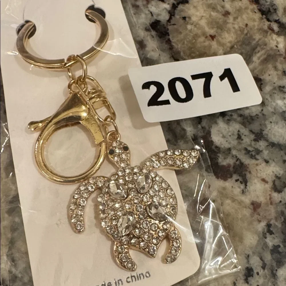 2071 Rhinestone, Turtle Key‎ Ring & Bag Charm